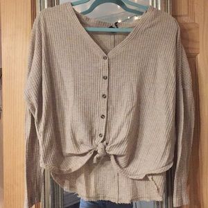 Urban outfitters thermal tie front top
